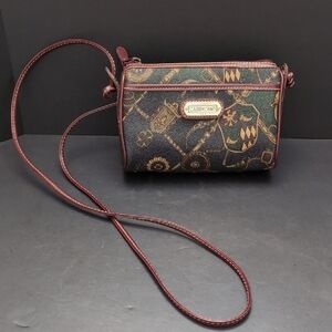 CarryLand USA Vintage Women's Mini Brown /Green Crossbody Bag.